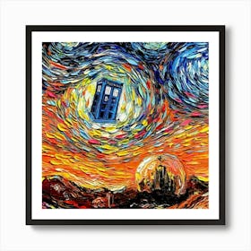 Doctor Who Starry Night Van Gogh Painting Art Print