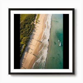 Aerial View Of A Beach Art Print
