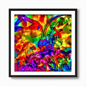 Psychedelic Eye Of The Mushroom Art Print