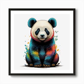 Ilustration, Multicolor Panda Bear, Cute Character Generated By Ai Art Print