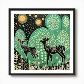 Deer In The Forest 1 Art Print