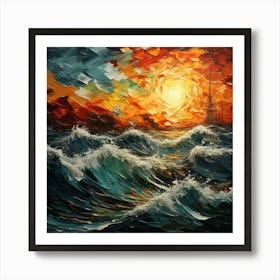 Sunset On The Sea Art Print