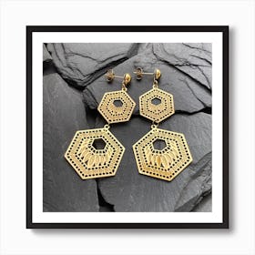 Geometric Earrings 1 Art Print