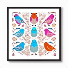 Birds On A Branch 17 Art Print