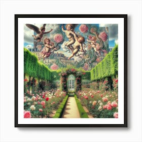 Angels In The Garden 4 Art Print