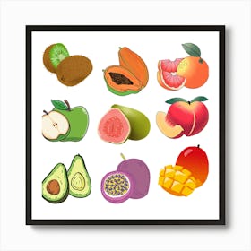 Tropical Fruits Art Print