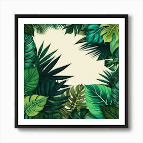 Tropical Leaves Background Art Print