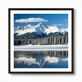 Snowy Mountains In Winter Art Print