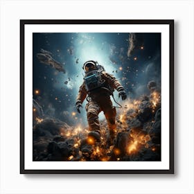 Astronaut In Space Art Print