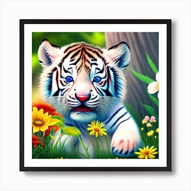 White Tiger 3 Art Print