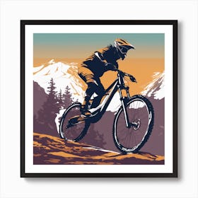 Mountain Biker In The Mountains Art Print