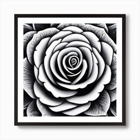 Black And White Rose 4 Art Print