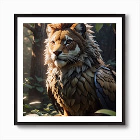 Lion In The Woods Art Print