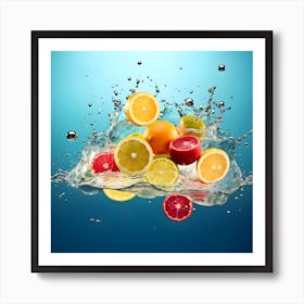 Fruit Splashing In Water 1 Art Print