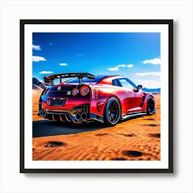 Red Nissan GTR R35 Art Print