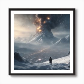 Of A Snowy Mountain Art Print