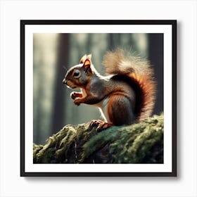 Red Squirrel In The Forest 33 Art Print