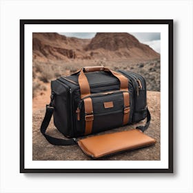 Duffel Bag On A Rock Art Print