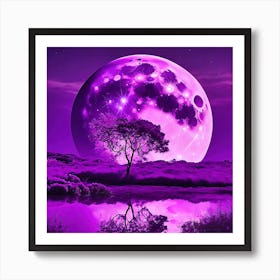 Purple Moon Art Print