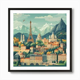 Eiffel Tower In Paris Art Art Print