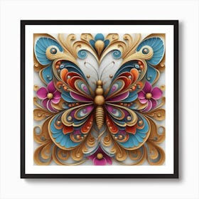 3d Butterfly Art Print