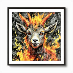 Goat In Flames 14 Art Print