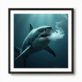 Shark Smoking Art Print