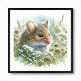 Mouse In The Field Art Print