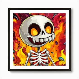 Spooky Halloween Skeleton Emojis Artwork 2 Art Print