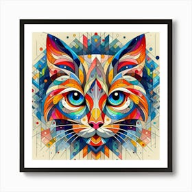 Colorful Cat Art Print