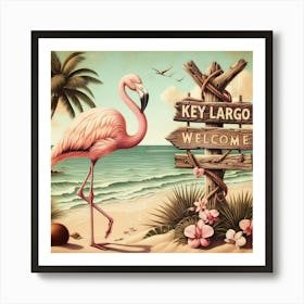 Key Largo Welcome Sign Art Print