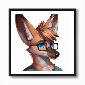 Fox nerd Art Print