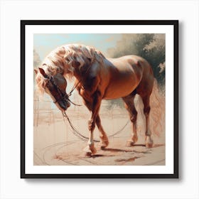 Horse In A Circle Art Print