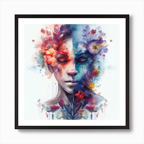 Watercolor Tropical Woman #11 Art Print