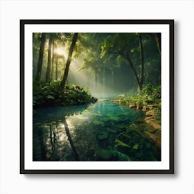 River In The Jungle Art Print