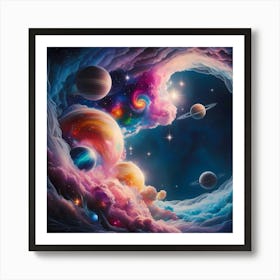 Space Galaxy Painting Art Print