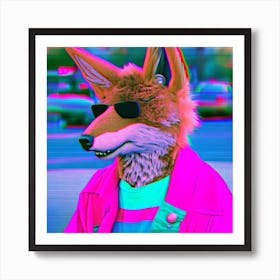 80s style dog Art Print