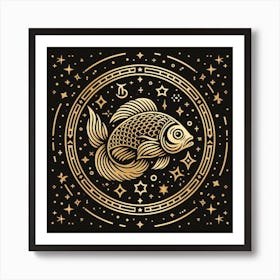 A Zodiac symbol, Fish 2 Art Print