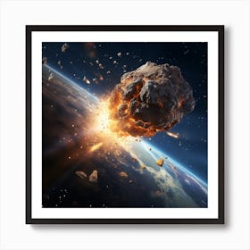 Asteroid Impact On Earth 2 Art Print