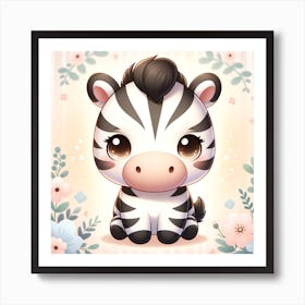 Cute Zebra Art Print