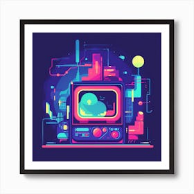 Tv In The City Art Print