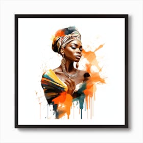 African Femela Faces Csaba Fikker Art Print
