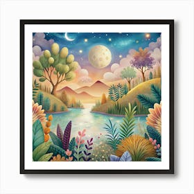 Night Landscape 1 Art Print