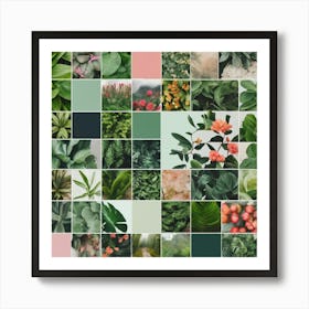 Green And Pink Plants Art Print