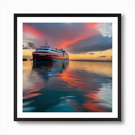 Sunset On A Cruise Ship 16 Art Print