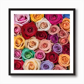 Colorful Roses Background 36 Art Print