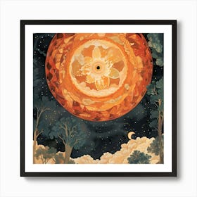 Orange Moon Art Print