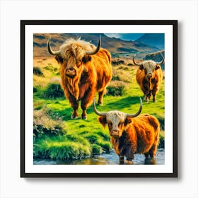 Highland Cows Art Print