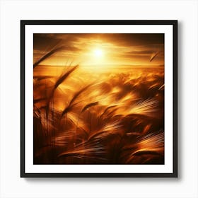 Sunset Wheat Field 1 Art Print