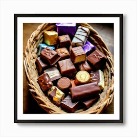 Chocolates In A Basket Art Print